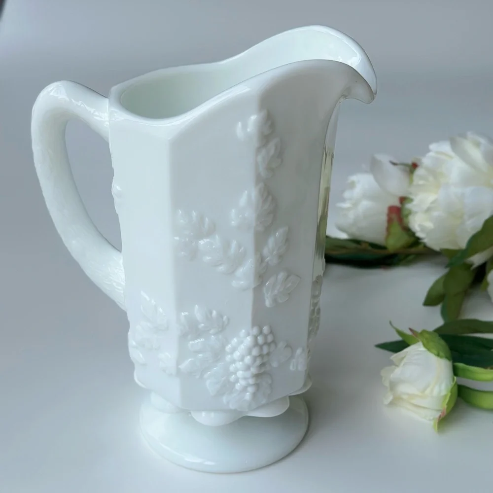 VTG Westmoreland Paneled Milk Glass Pitcher